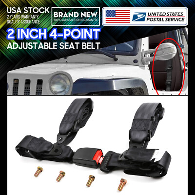4 POINT BUCKLE RACING SEAT BELT HARNESS 2'' For Entertainment facilities seats