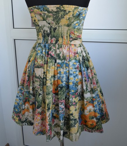 Nuovo Valentino ROSSO Fiore Selvatico Stampa Floreale Pieghe S M 42 Corsetto - Foto 21 di 23