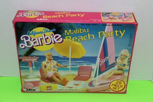 BARBIE California Dream MALIBU BEACH PARTY Sailboat Playset #7763 1987 NRFB NOS - Picture 2 of 7