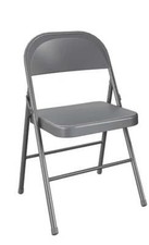 All-Steel Metal Folding Chair, Gray