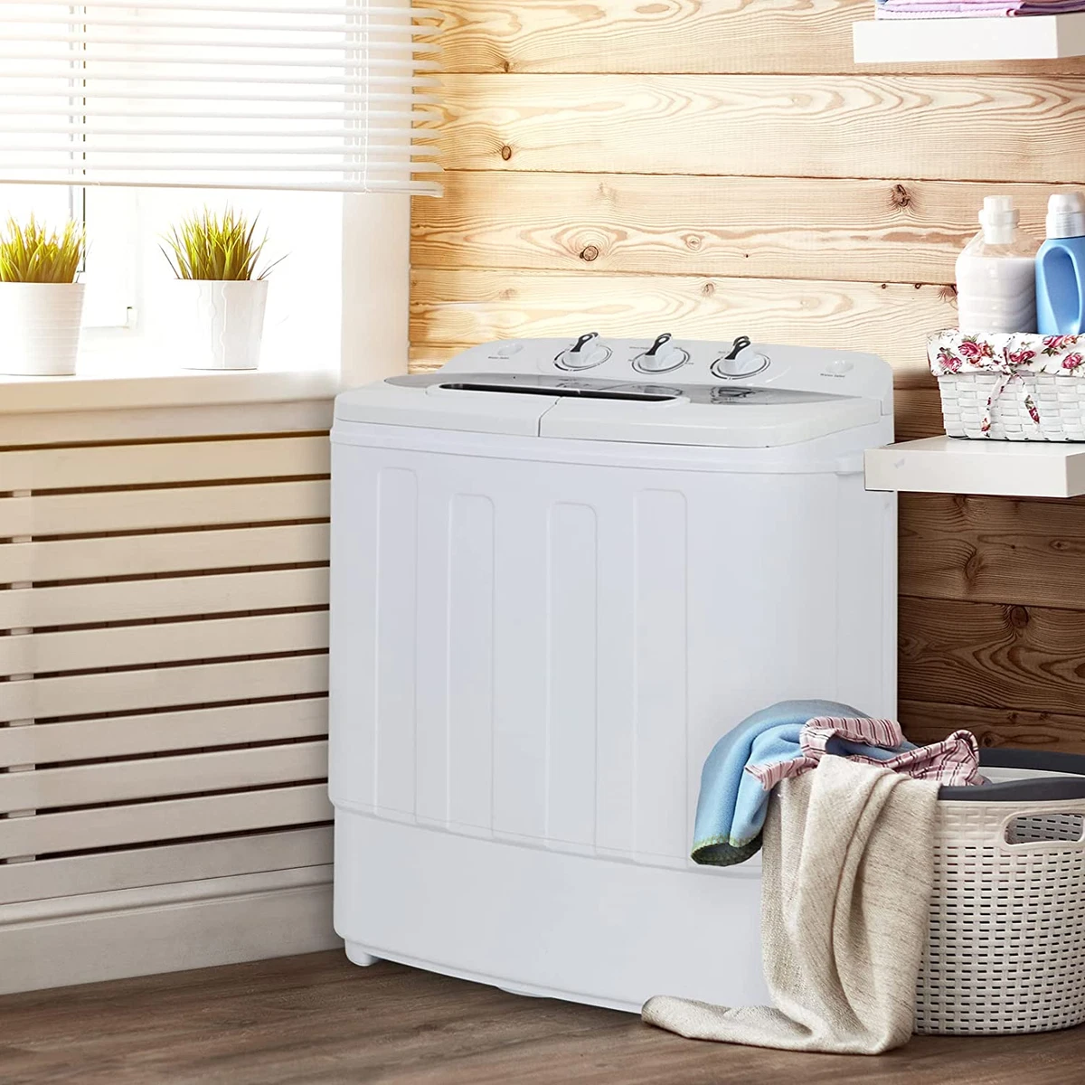 Zeny twin tub portable washing machine cheap and dryer mini compact clothes washer