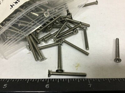 New Qty (50) 4-40 X 1'' Long Stainless Phillips Flat Head Screws, MS24693-C10