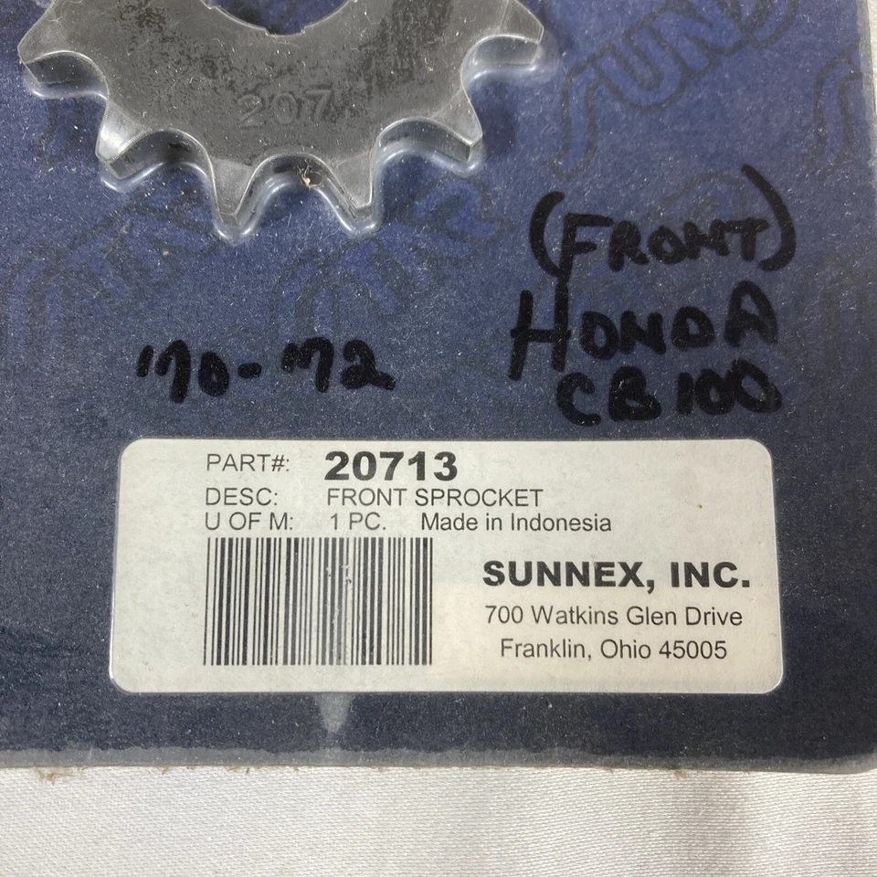 Piñón delantero Sunstar 13T Honda EZ90 CB100 XL100 XL125 XR185 CB125 CT125 CT200 Foto 3 de 3