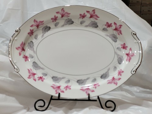 16" Oval Serving Platter Woodbine by YAMAKA Japan NO DAMAGE - Picture 2 of 4