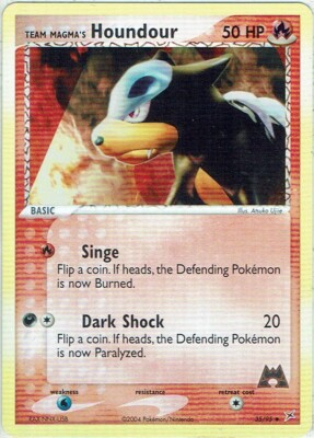 Pokemon Karte Team Magma vs Team Aqua Nr 35/95 Houndour Reverse Holo englisch
