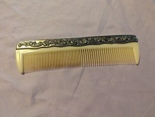 Silver Plated Ornate Comb For Hair Styling  Grooming Vintage