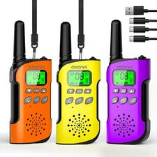 AWANFI Walkie Talkies Rechargeable 3 Pack for Adults Kids, 22 Channel Two Way