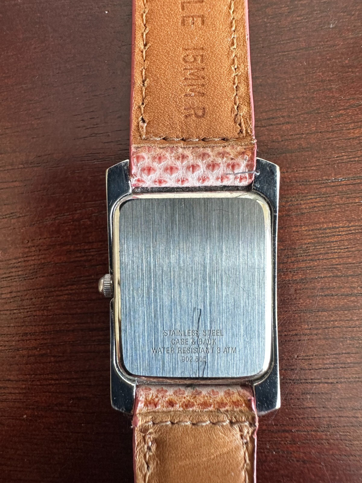 Tourneau Pink Rectangular Face Stainless Steel Sw… - image 3