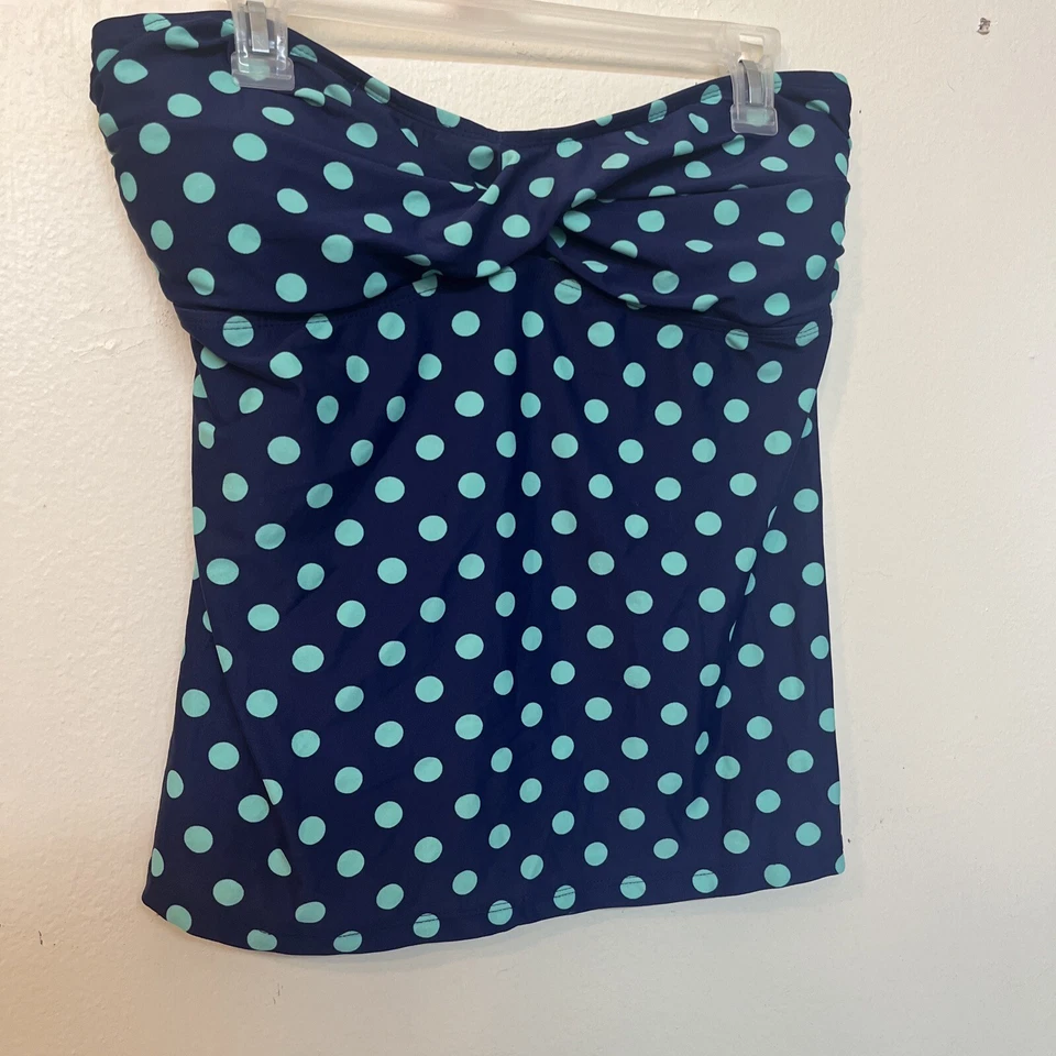 Top de lunares sin tirantes talla XL MOSSIMO TANKINI traje de baño Bandeau azul marino niño Foto 2 de 4