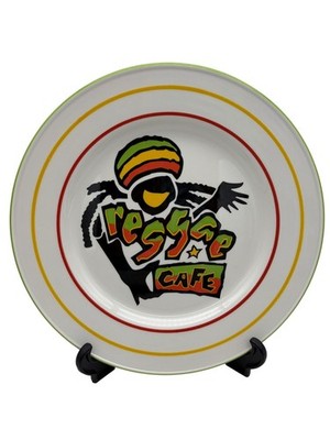 Reggae Cafe Steelite England Plate 11.75'' Rasta Colors Restaurant Ware Vintage