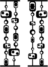 Set of 2 Mid Century Modern Metal Wall Art Geometric Wall Decor, Abstract Metal