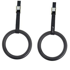 Fitness Gymnastics Rings with Straps for Total Body Conditioning Black - Lexan