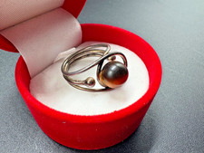 Gorgeous Vintage Tiger Eye Silver Ring w/Box Size