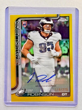 2025 Topps Chrome Football TY Robinson SP Yellow Rookie Auto 59/275 Eagles