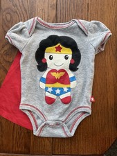 Newborn Wonder Woman Baby Girl One Piece Outfit Removal Cape