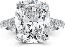 4.5CT Cushion Cut Engagement Ring 925 Sterling Silver CZ Promise Shank for Women