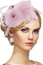 Victorian Feather Fascinators Hats - 2025 Derby Attire Headwear with Hairpin,192