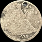 1839 Seated Liberty Half Dime Holed
