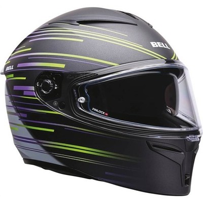 Bell Helmets Lithium Velo Full Face Helmet | Matte Black/White/Purple/Yel | DOT