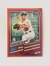 USA Baseball Stars and Stripes Kristian Valadez #108 12 U Red Foil SN/399
