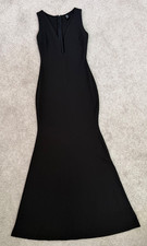 Windsor Black Formal Dress - Deep Plunge Neck - Size Large
