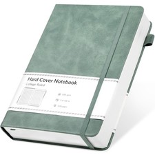 CAGIE Lined Journal Notebook, 320 Pages College Ruled 100 B5, Green