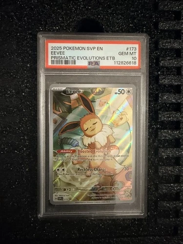 2025 POKEMON SVP EN #173 EEVEE PRISMATIC EVOLUTIONS ETB PSA 10