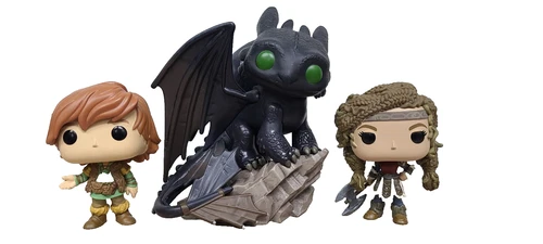 Funko Pop Deluxe How to Train Your Dragon Toothless Hiccup & Astrid Bundle