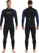 Lemorecn Mens Wetsuits Jumpsuit Neoprene 3/2mm Full Body Diving Suit Unisex L