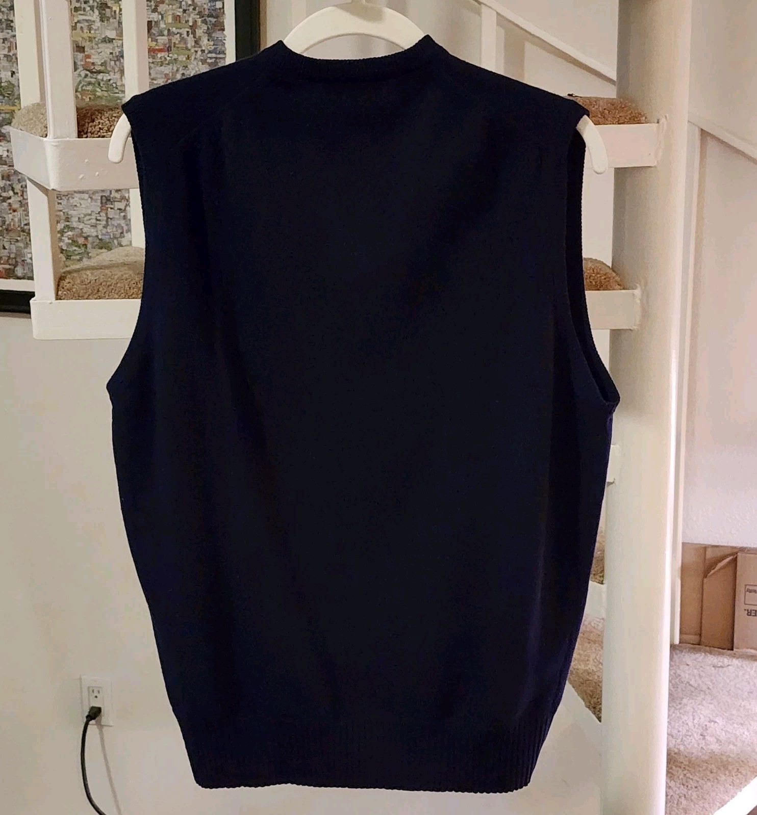 Liberty London x Drumohr Knitwear Vintage 100% Cashmere Vest Blue Made Scotland - second product detail image