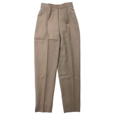 KENZO Center Press Wide Tapered Slacks Pants 2 Beige Wool Silk Mixed Vintage Jap