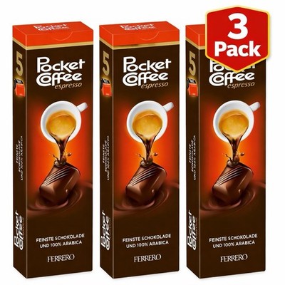 3 x Ferrero Pocket Coffee Espresso Chocolates 5 Pc Each Imported from Germany