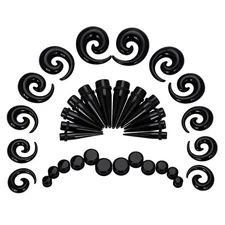 36 Pieces Ear Stretching Kit 00G-20mm Big Gauge Taper Kit Large Acrylic Tunne...