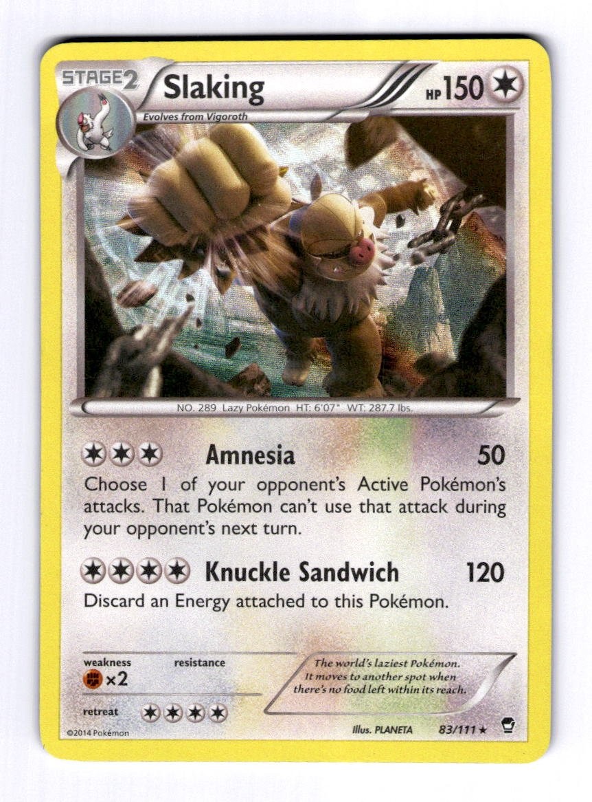 Slaking XY - Furious Fists #83 (2014) Holo LP Pokemon