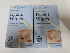2 Boxes, Foster & Thrive Rinse-Free Eyelid Wipes, 30 Count Each 
