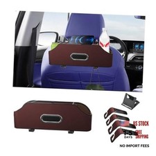 Brown Car Seat Back Organizer with Cup Holder and Tissue Box - Headrest Hanging