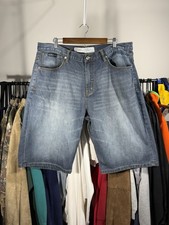 Rocawear Baggy Y2k Hip Hop Raw Denim Blue Jean Shorts W40
