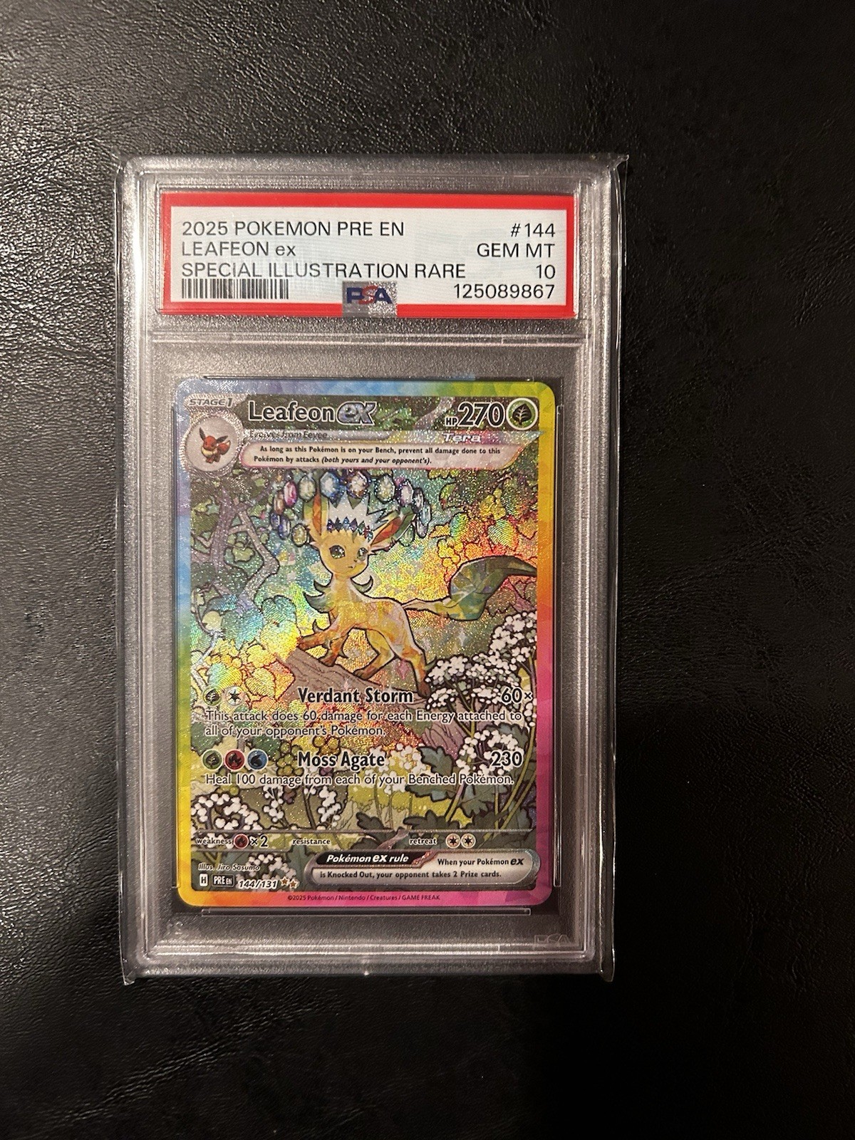 2025 Pokémon Leafeon ex 144/131 Prismatic Evolutions Special Illustration Rare