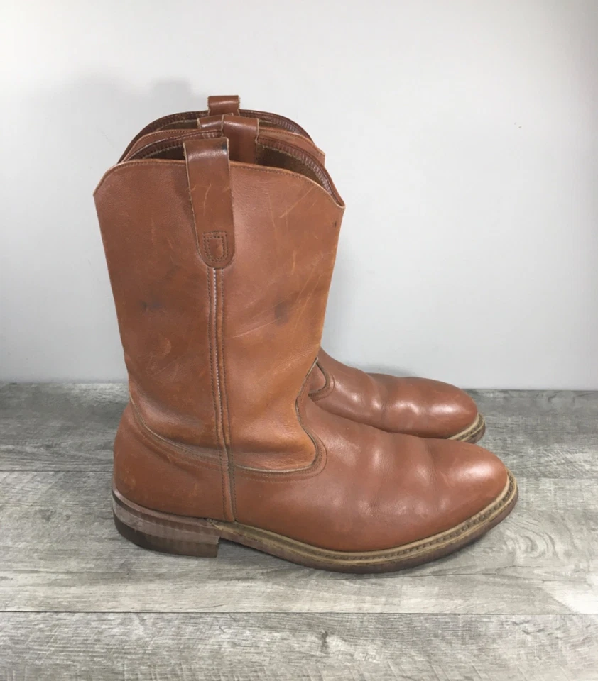 Mens Roper Vintage Leather Work Biker Wellington Boots Steel Toe Size 9.5 W - Image 2 of 4