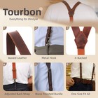 Tourbon Men's Suspenders Y Back Adjustable Leather Y-Shaped Hooks Pants Braces — photo 5