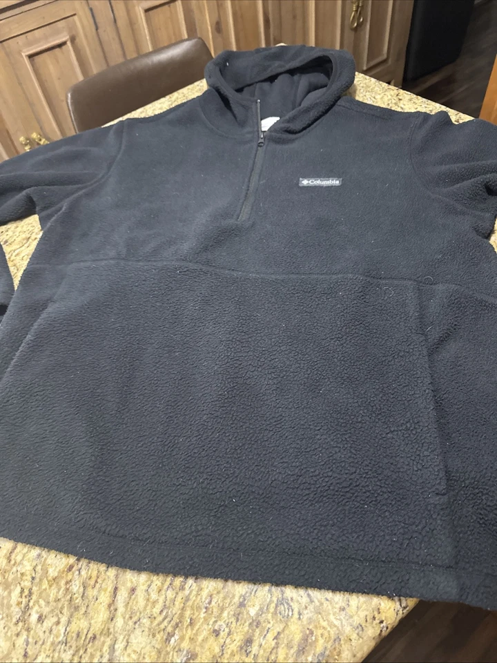 Columbia Sportswear sudadera con capucha negra polar cuarto cremallera para hombre XL. Cpix usado Foto 2 de 4