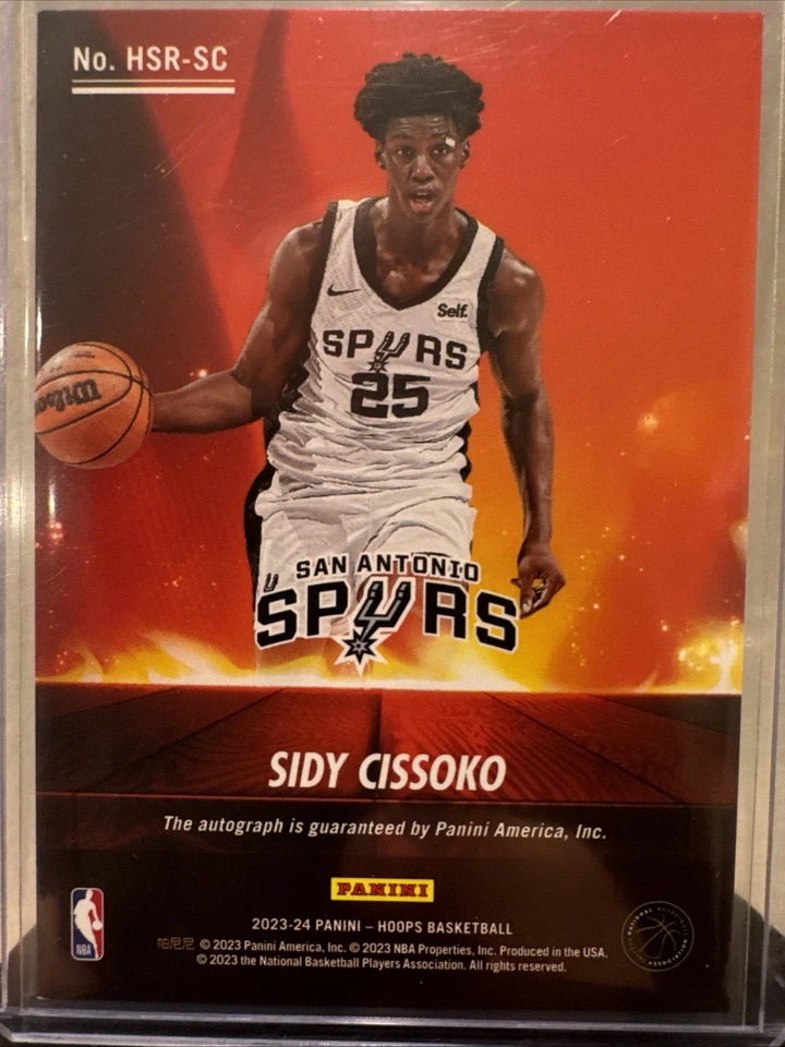 Sidy Cissoko 2023-24 Panini NBA Hoops Hot Signatures Rookie Auto #HSR SC Spurs - Image 2 of 2