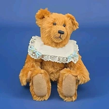 13" 1989 Janet Reeves "Ginger" Hand Made Mohair Hug a Bear Rare Bib Signed Tag