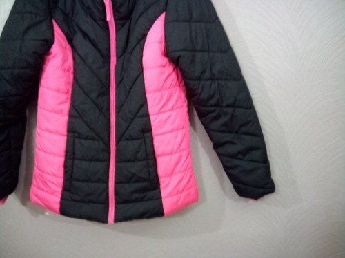 Girl’s Sears Roebuck & Co. Quilted Puffer Jacket Black & Hot Pink Size XL (16) - Picture 4 of 6
