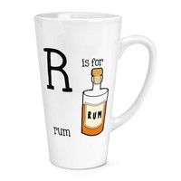 Brief R Ist FüR Rum 483Ml Groß Latte Becher Tasse - Lustig Alphabet