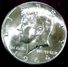 1964 KENNEDY SILVER HALF DOLLAR .......MIN. BID .01 & NO RESERVE!
