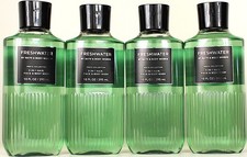 QTY 4 - Bath  Body Works Men's FRESHWATER 3-1 Hair Face Body Wash Gel 10oz