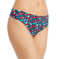 Aqua Intimates Microfiber Thong Heart Print SMALL