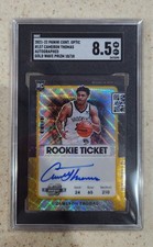 2021-22 CONTENDERS OPTIC 137 CAMERON THOMAS CAM GOLD PRIZM AUTO 10/10 RC SGC 8.5