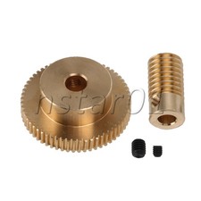 Brass Worm Gear Shaft +Brass Worm Wheel for Drive Gear Box Worm Wheel
